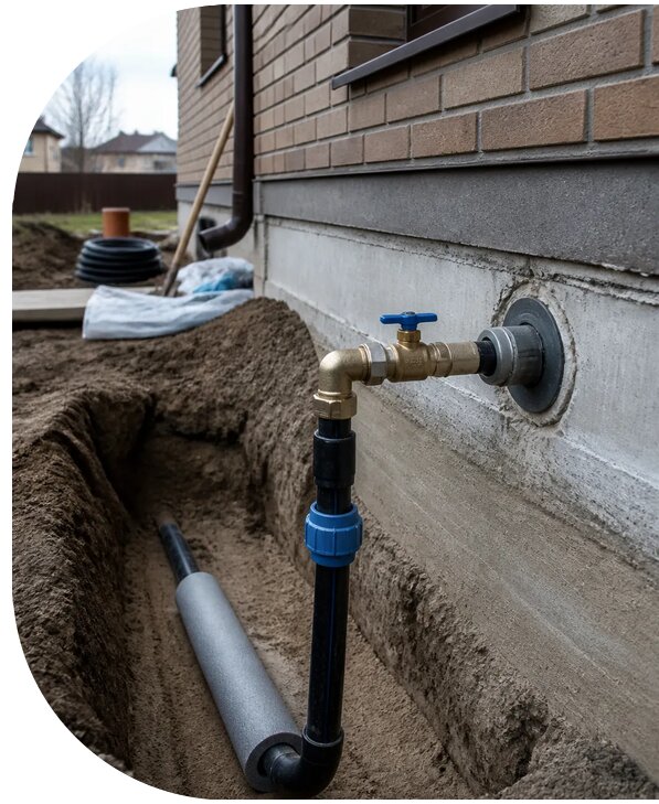 Устройство ввода водопровода в дом в Грозном от 8722 р. | АПаруса-Грз
